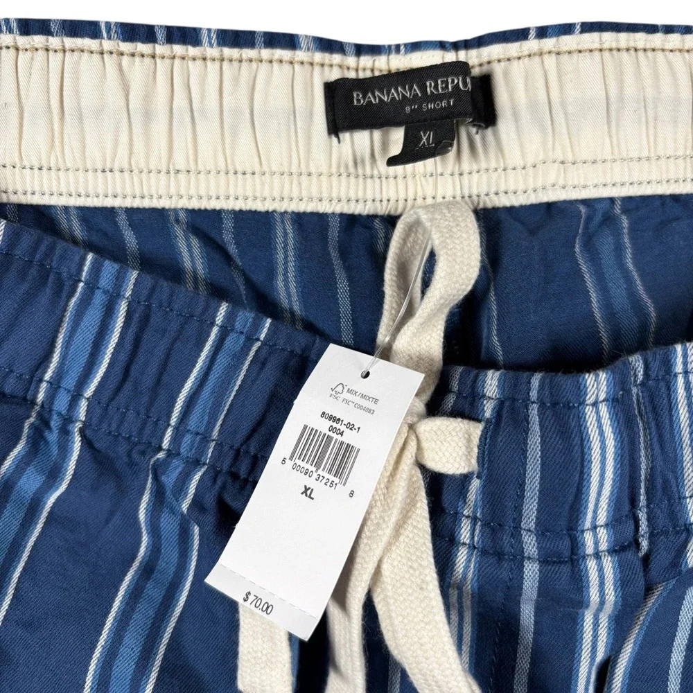 NWT Banana Republic Men Striped Linen Shorts XL Vacation Classic Ombra Old Money